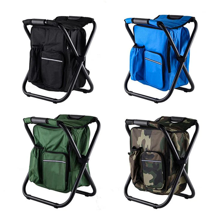 Folding Camping Stool Cooler Insulated Picnic Bag