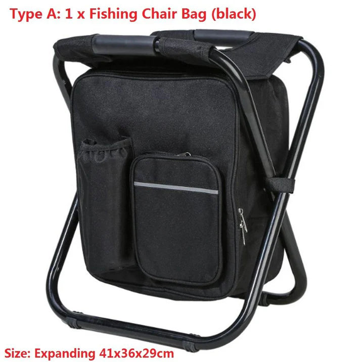 Folding Camping Stool Cooler Insulated Picnic Bag