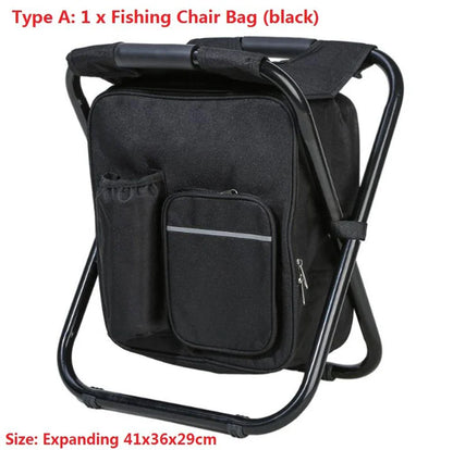 Folding Camping Stool Cooler Insulated Picnic Bag