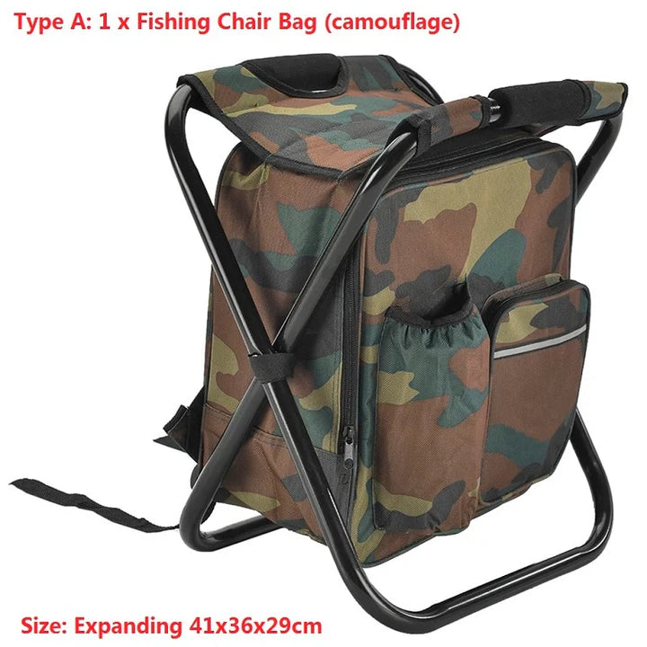 Folding Camping Stool Cooler Insulated Picnic Bag