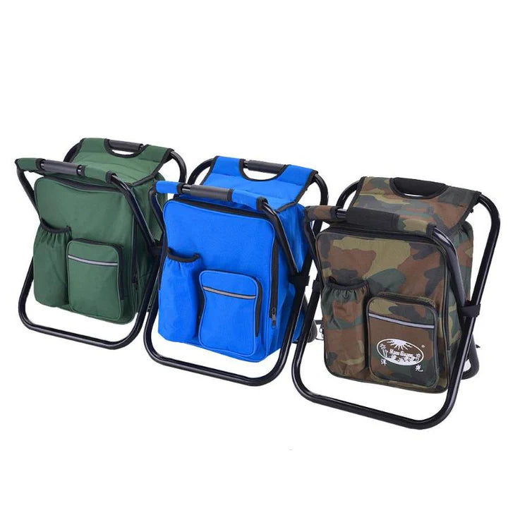 Folding Camping Stool Cooler Insulated Picnic Bag