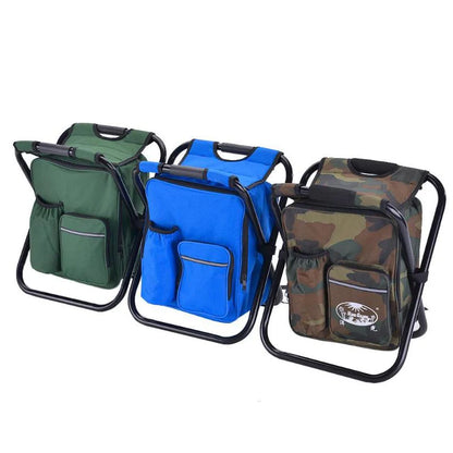Folding Camping Stool Cooler Insulated Picnic Bag