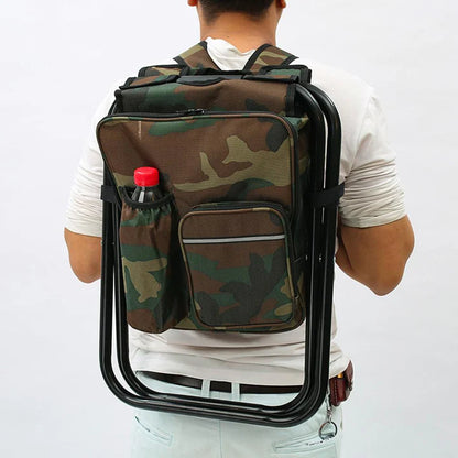 Folding Camping Stool Cooler Insulated Picnic Bag